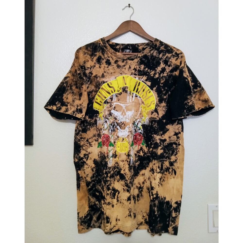 Guns N Roses Appetite for Destruction Bleach Tie Dye Graphic Rock T-Shirt SZ XL